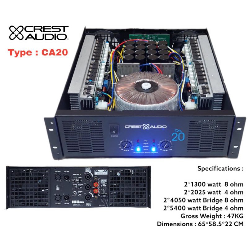 POWER AMPLIFIER CREST AUDIO CA20 /CA 20 BODY PANJANG
