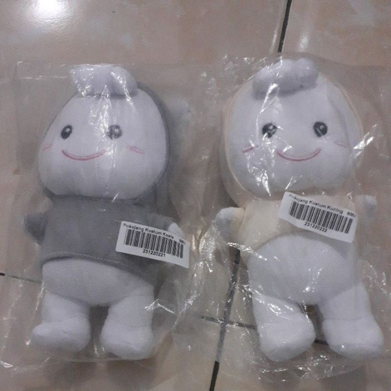 Boneka Pokojang Mamypoko Kostum Koala, Kucing, Panda, Pinguin, Kimono Merah, Navi & Marun