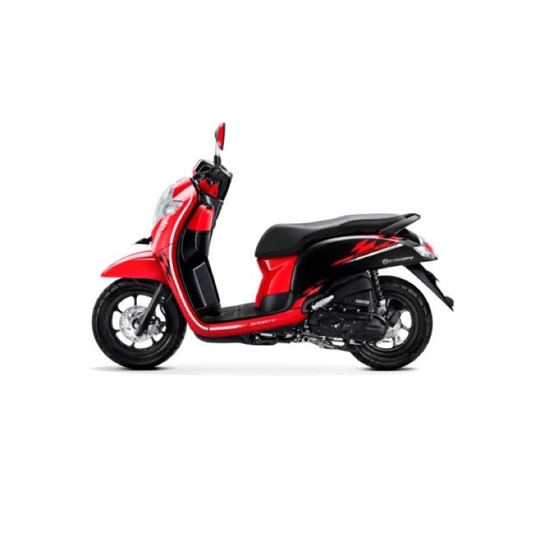 STIKER STRIPING MOTOR SCOOPY 2018 MERAH SPORTY RED