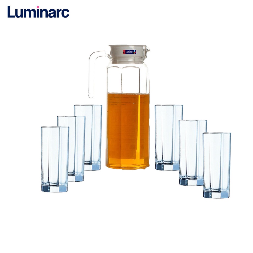 Asia Living - Luminarc Set Teko & Gelas Kaca Octime Jug 1.1 & Octime HB Tumbler 32 cl Not Specified