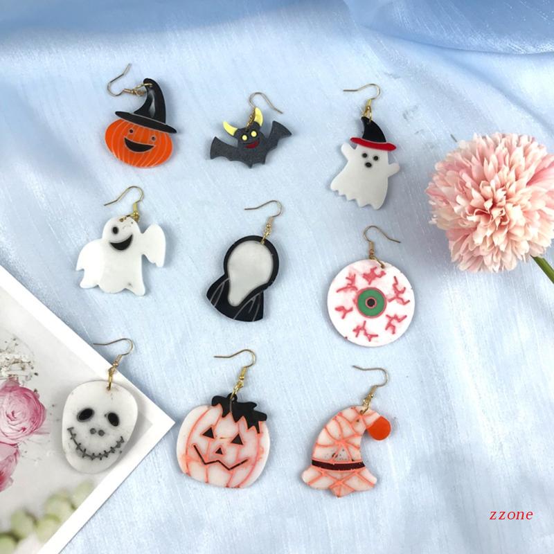 Zzz Cetakan Resin Epoksi Kombinasi Tema Halloween Untuk Gantungan Kunci / Anting DIY