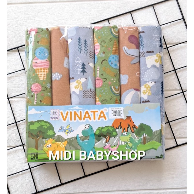 6 Pcs Bedong Bayi Flanel Motif Jumbo Vinata Nia Murah  SNI