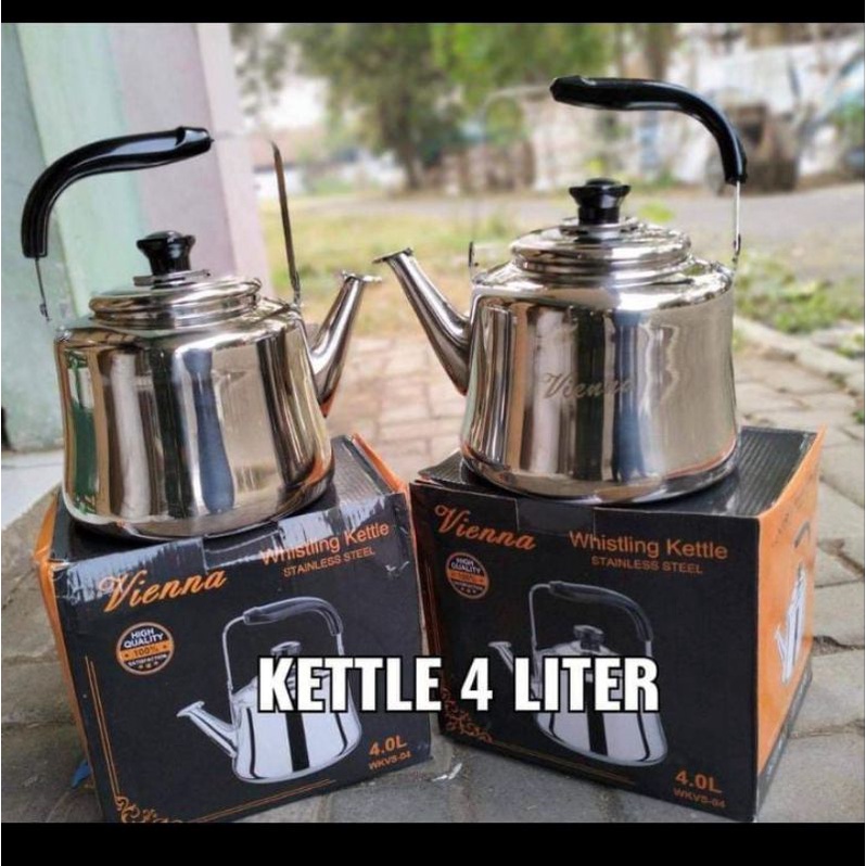 (COD) Teko Siul Stainless ORI VIENNA / Kettle Stainless 4 liter / Teko Siul Stainless Tebal