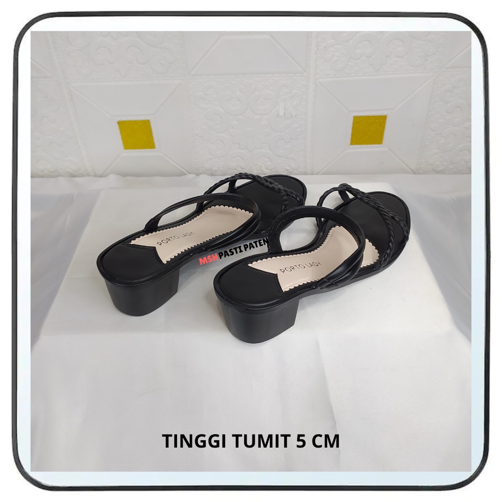 Sandal jelly wanita slop Sandal wedges tinggi wanita original porto lady