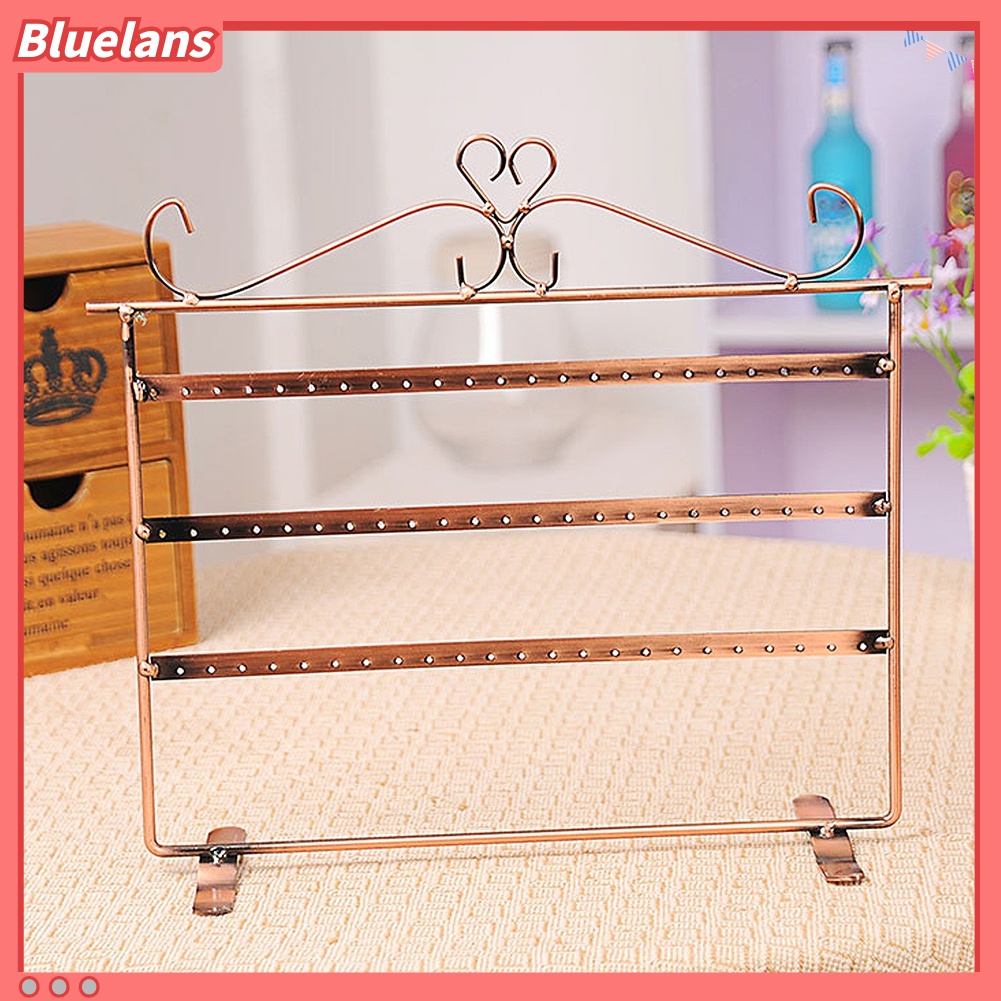 Rak Stand Holder Display Perhiasan Anting Kalung 72 Lubang Bahan Logam