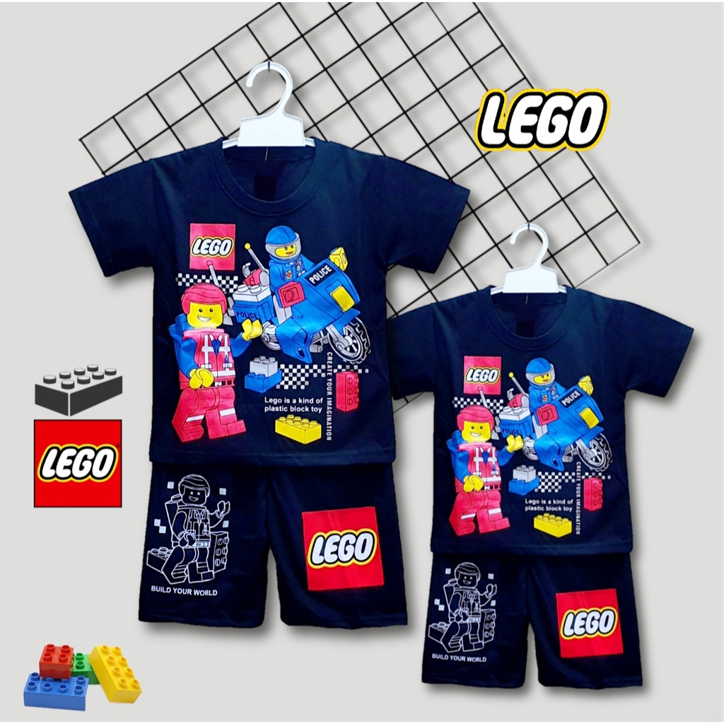 SETELAN BAJU ANAK GAME LEGO UNTUK ANAK 2-10 TAHUN BISA COD