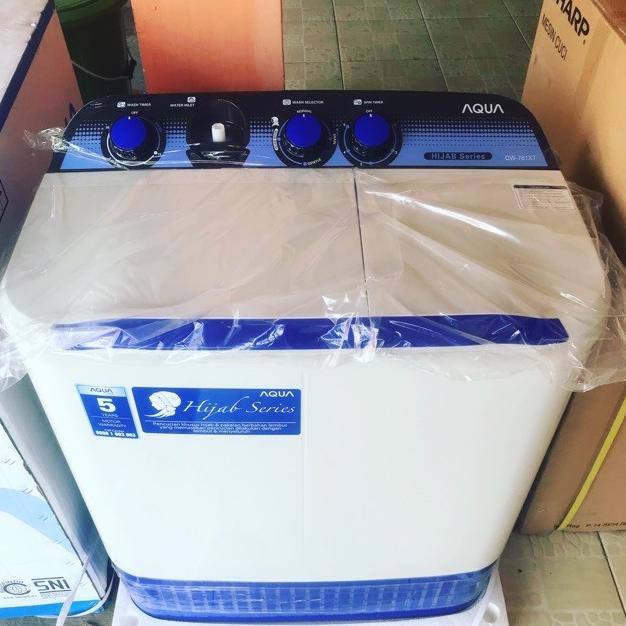 Mesin Cuci 2 Tabung Sanyo Aqua QW-781XT (7,5KG) Hijab SERIES