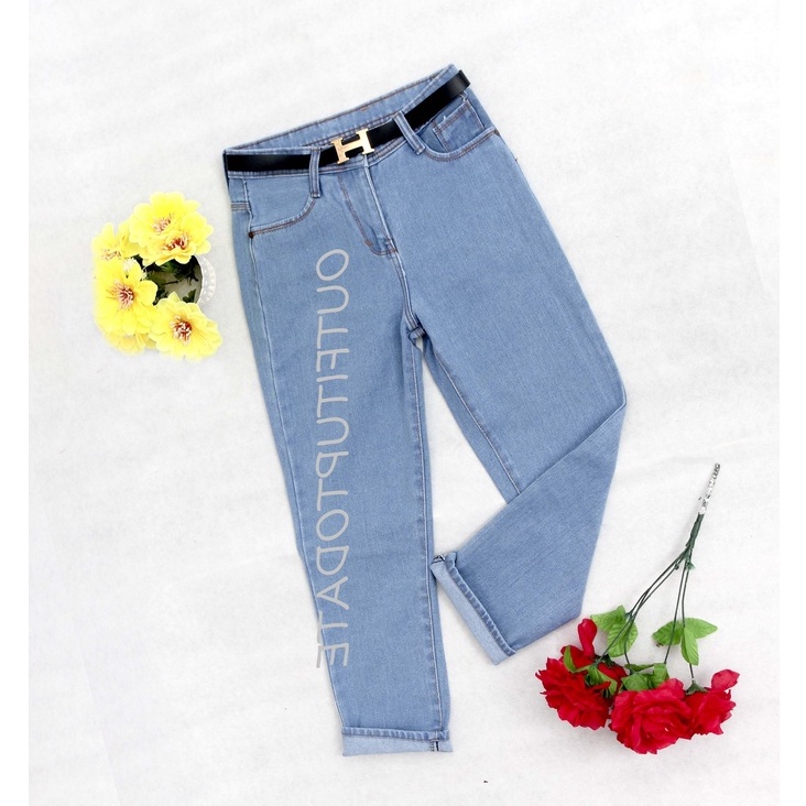 (HIGHWAIST) CELANA HIGHWAIST JEANS WANITA PREMIUM TERBARU KEKINIAN/CELANA PANJANG JEANS BLUE