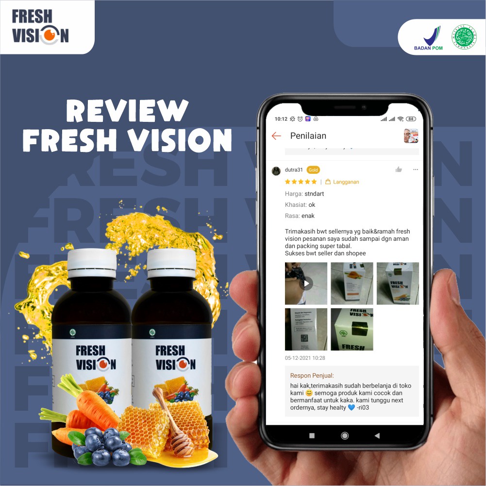 Madu Fresh Vision - 100% Original Cegah Katarak Suplemen Kesehatan Mata Kurangi Mata Minus Mines Gatal Perih Kering &amp; Tajamkan Penglihatan Isi 200ml