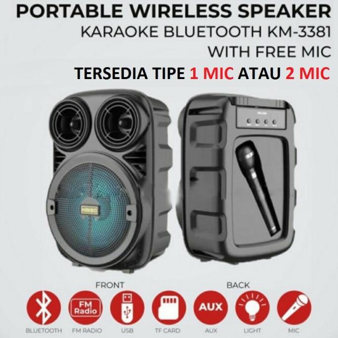 Speaker + Mic Portable Wireless Bluetooth Karaoke Meeting Besar 6.5"
