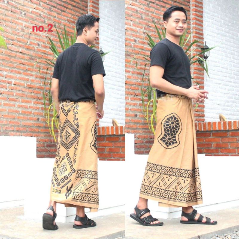 Sarung GAJAH DUDUK Black & White - Hitam Putih Kain Tenun Sholat Shalat Pesantren Santri Muslim Dewa