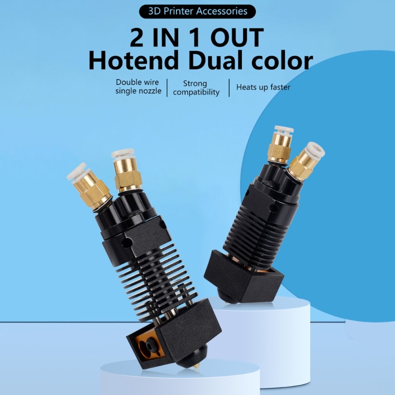 2 In 1 Out Hotend Extruder Untuk CR10S Ender 3 Printer 3D Kepala 3