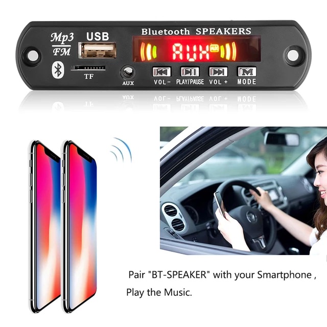 Bluetooth V5.0 Pemutar MP3 Mobil Modul Perekaman USB Speaker Radio FM AUX  JQ-D025BT 2*40W