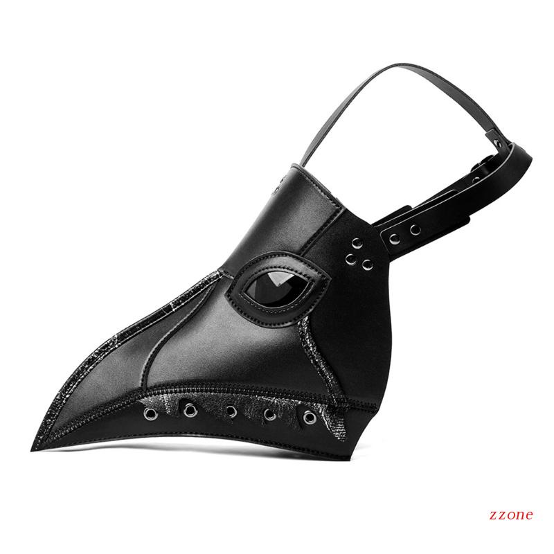 Kostum Cosplay Halloween Model Hidung Panjang Bahan Kulit Warna Hitam Dengan Strap Adjustable