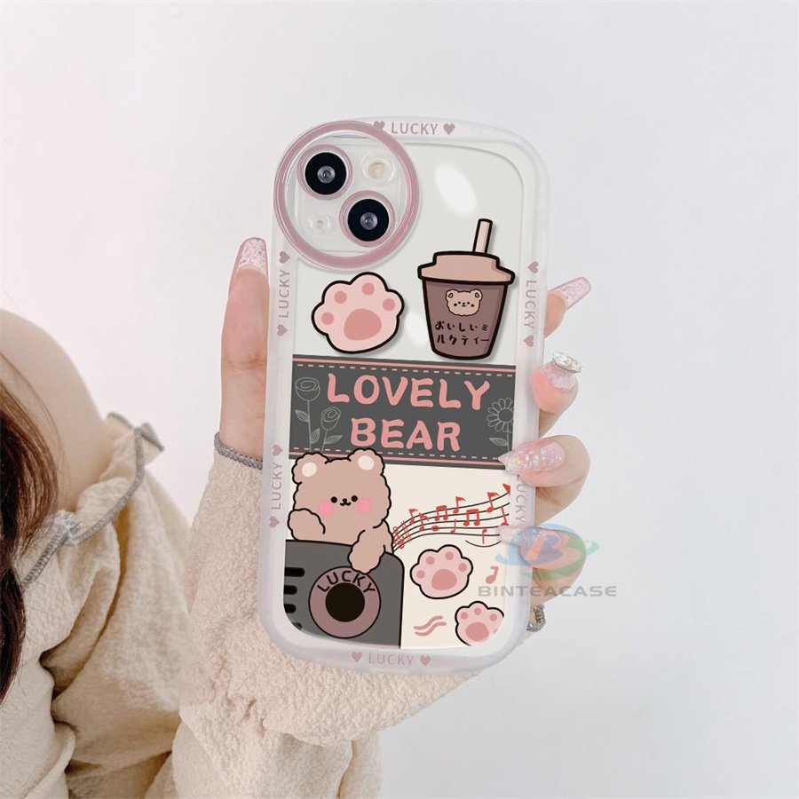 Case Bahan TPU Motif Beruang Untuk IPhone 14 14 Pro MAX 11 Pro 11 Pro MAX 12 12 Pro 12 Pro MAX 13 Pro MAX X XR XS MAX 6S 7 8 Plus