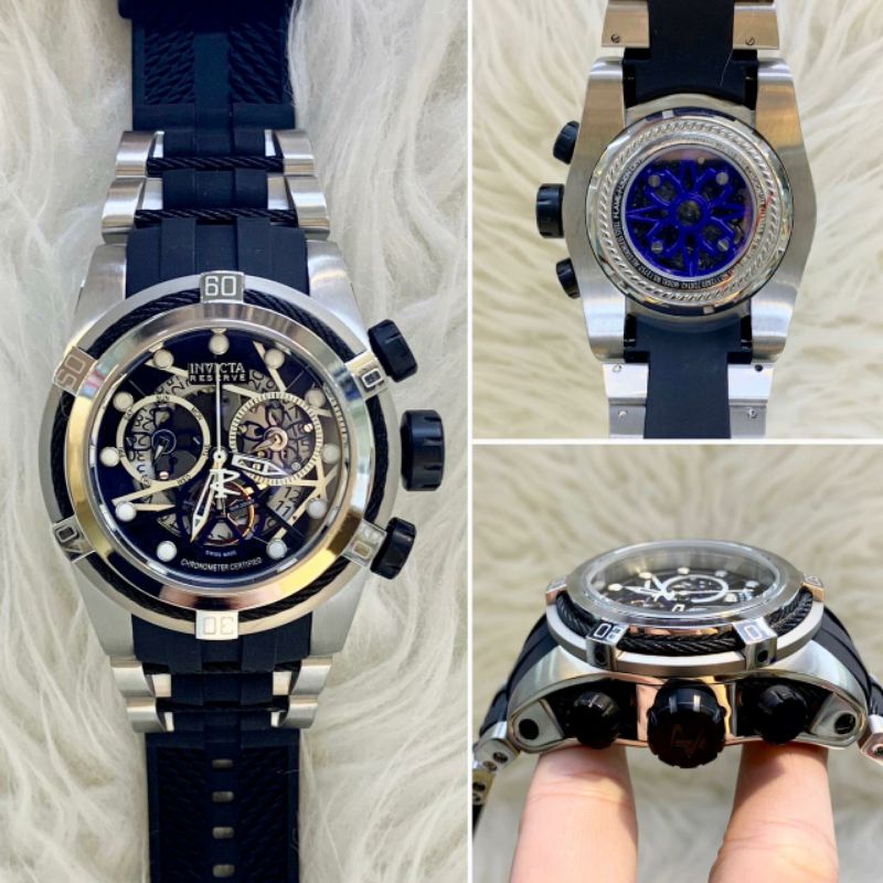 Jam Tangan Invicta Cronograp Tali Rubber Hitam Super Premium Graden AAA - Jam Tangan Invicta New 289