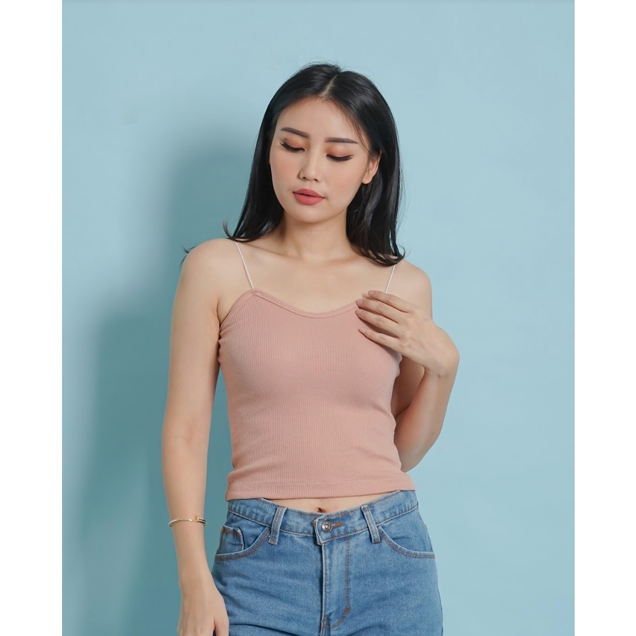 CAVALU Korean Tanktop Crop Top Korea Tank Top Spaghetti Baju Atasan Wanita 051