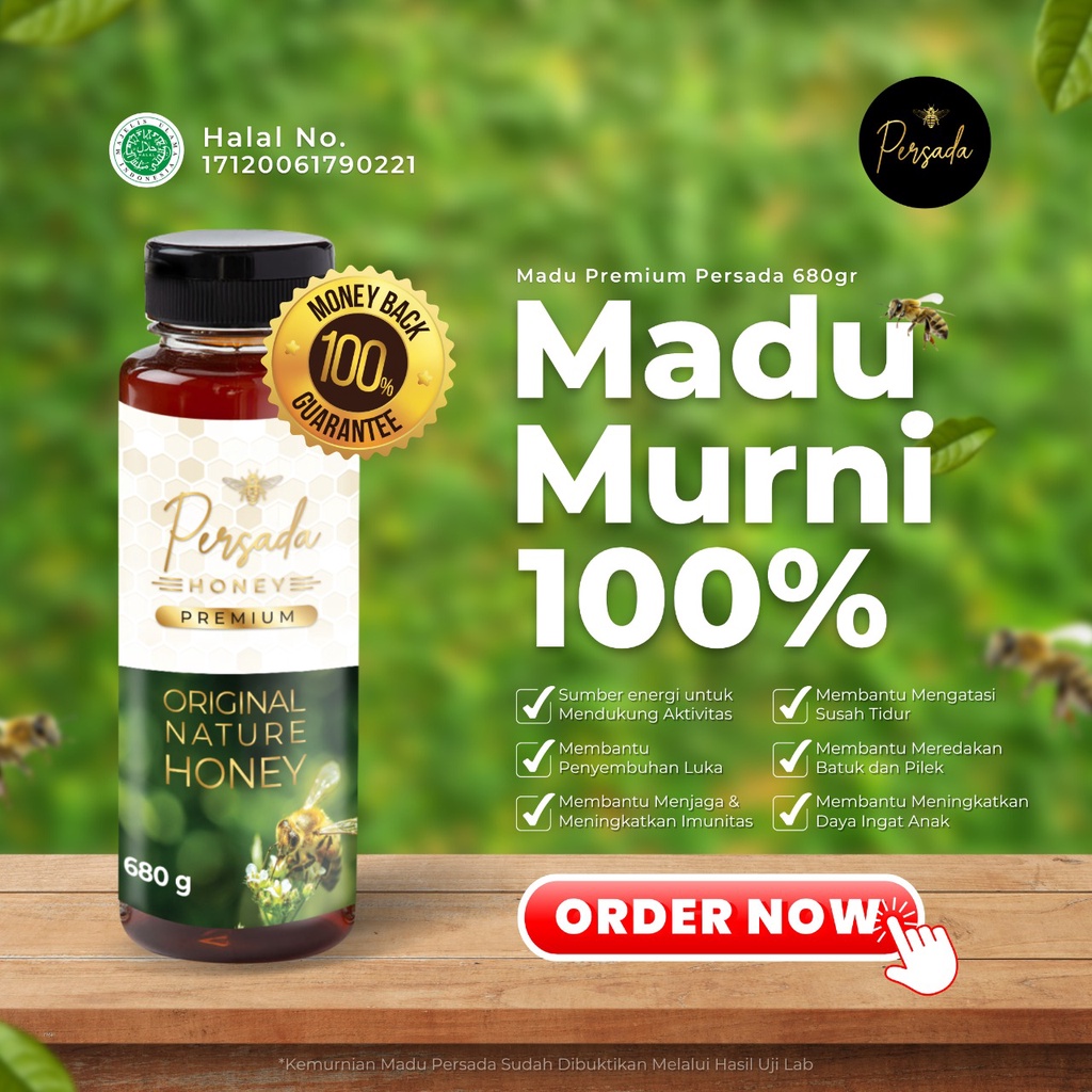 

MADU PREMIUM PERSADA 680 GRAM || MENIGKATKAN IMUNITAS, PEREDA BATUK, MADU MURNI 100%