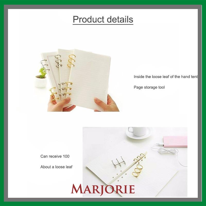 3-hole Metal Clip Movable Open Desk Calendar Book Rings Loose-leaf Binder-MJD