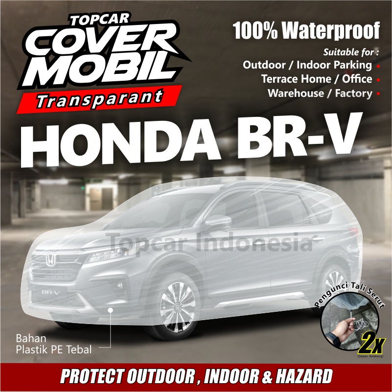 Cover Mobil Transparan BRV BR-V Honda Plastik Tebal Plastik Waterproof Outdoor Indoor Part Mobil Aksesoris Exterior Selimut Pelindung Anti Air Debu Kotoran Hewan Teras Gudang Rumah