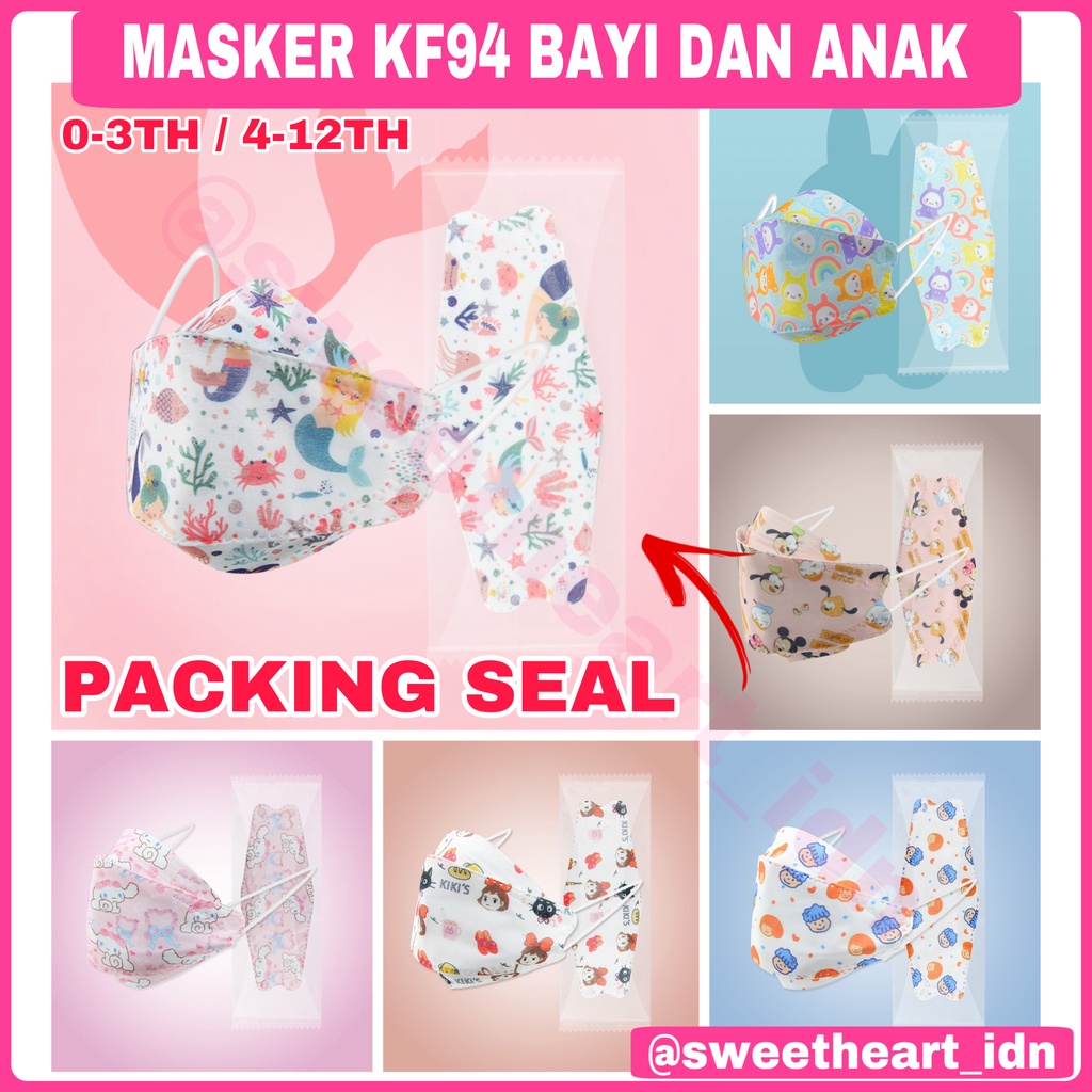 Masker Anak KF94 / Masker Bayi KF94 Korea 4 Lapisan 10 PCS