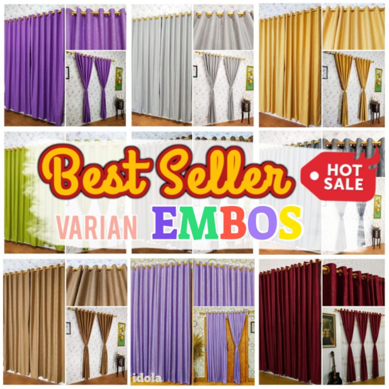 Gorden Jendela Pintu Kamar Smokring 12 Ring Minimalis Aesthetic Terbaru Panjang Tebal Batik Sultan K