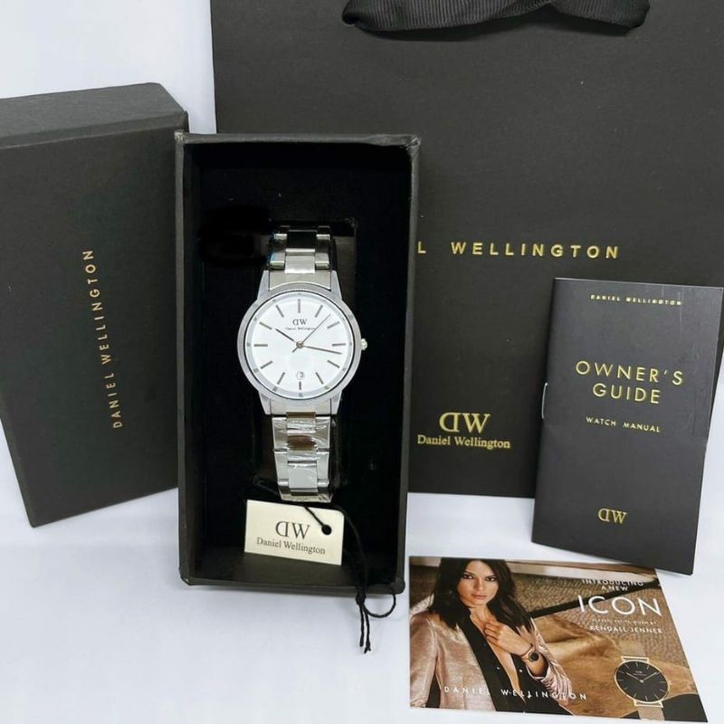 Jam Tangan DW Free Box Card Manual Paper Bag Rantai Pria Wanita Terlaris Kasual Bisa COD