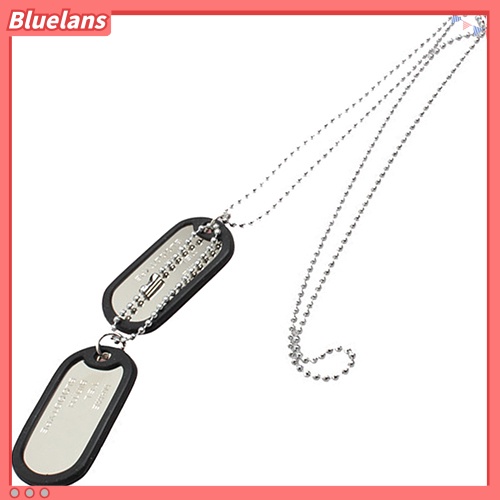 Bluelans Kalung Rantai Manik-Manik Liontin Dog Tag Untuk Pria Dan Wanita
