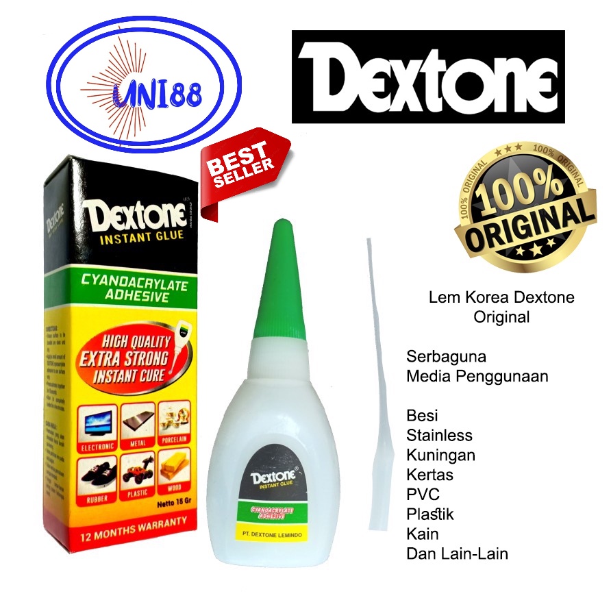 

Lem Korea Dextone 15 Gram Original Lem Setan Lem Besi Stainless Kuningan Kain Sepatu Tetes Cair Super Kuat