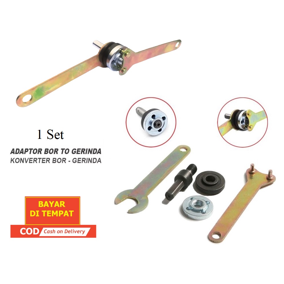 Adaptor Arbor Spindle / Konverter Adaptor Bor Jadi Mesin Gerinda Set Konektor Bor Custom Gerinda