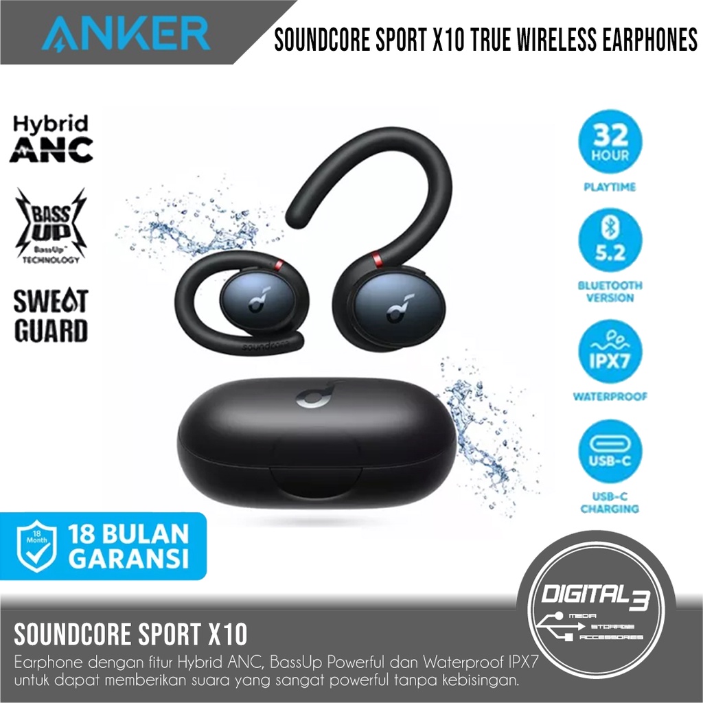 Anker Soundcore Sport X10 Bluetooth Wireless Earphone IPX7 TWS A3961