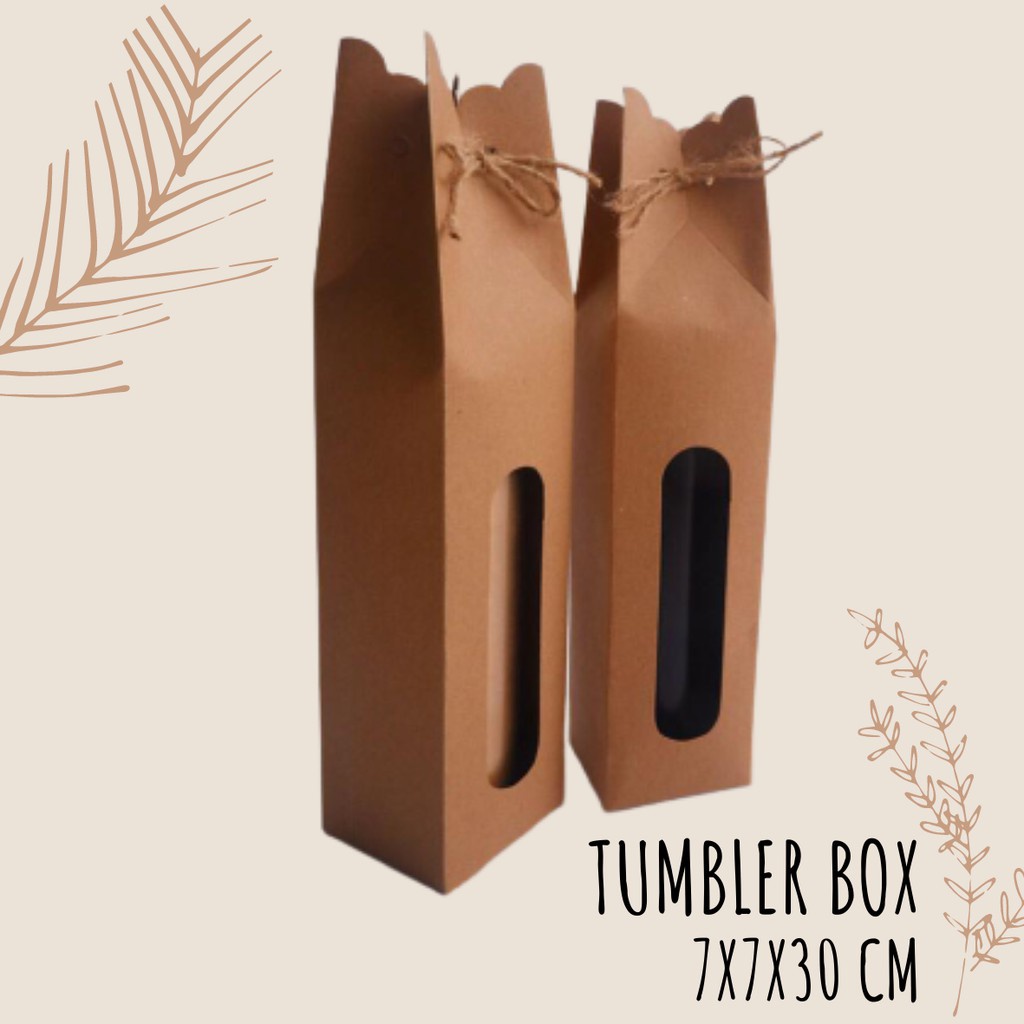 Box Tumbler Box Botol Kraft Box Tumbler Souvenir Murah 7x30cm | 7x35cm