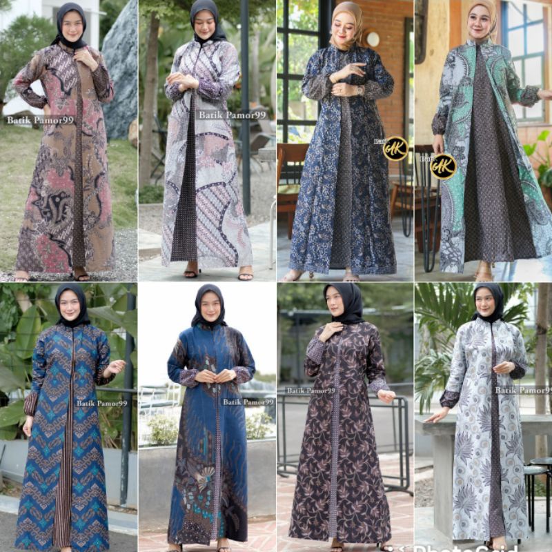 Gamis Jumbo Standar Batik Aleaa Sriwedari Maxi Gamis Jubah Busui Modern Premium Katun Adem