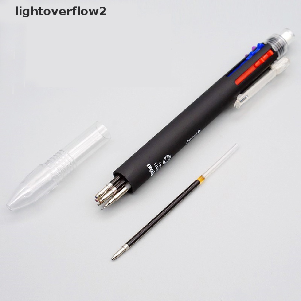 (lightoverflow2) 6 In 1 Pulpen 5 Warna Dengan Penghapus Otomatis Untuk Sekolah / Kantor