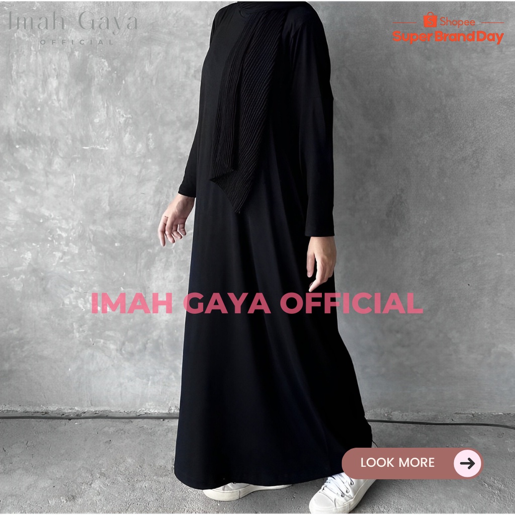 Manset Gamis Panjang Bahan kaos Rayon Premium Lembut BB 45-95 KG Wanita Dewasa Polos Kaos Gamis Panjang