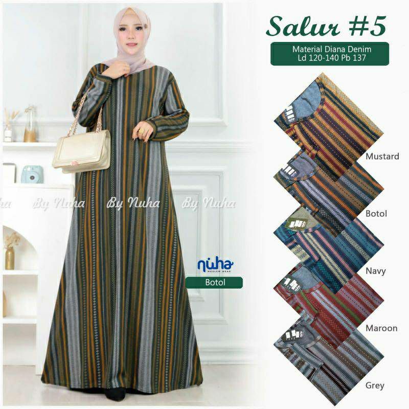 Salur #5 jumbo gamis jumbo diana denim