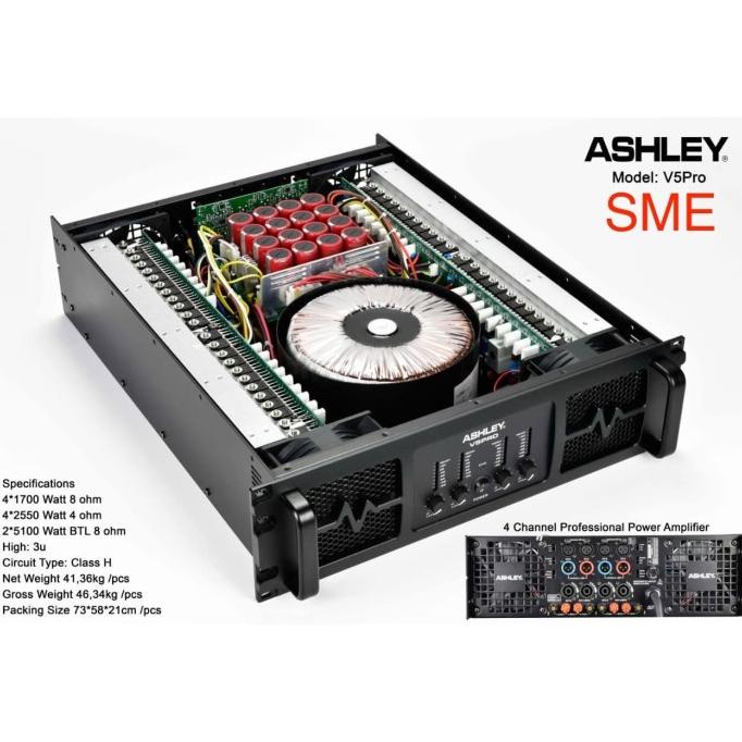 Power Ashley V5Pro Original Amplifier Ashley V 5 Pro 4 Channel -