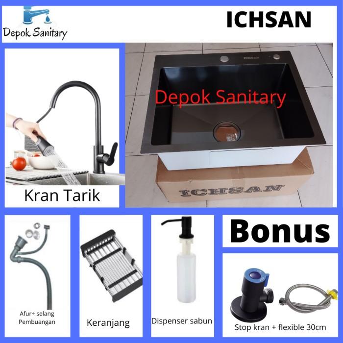 KITCHEN SINK STAINLESS HITAM BLACK 5243 / PAKET KITCHEN SINK -ICHSAN