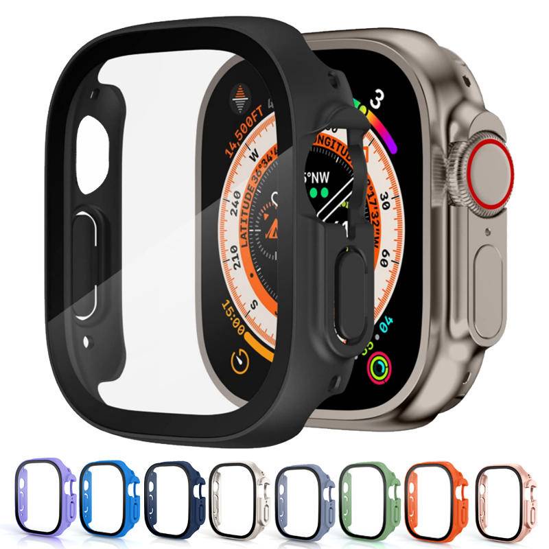 Case Tempered Glass Full Cover Proteksi Apple Watch Ultra 49mm