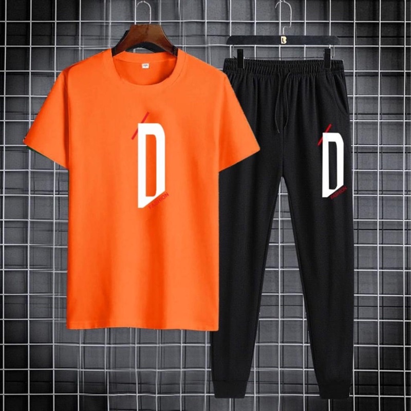 BAJU STELAN PRIA LENGAN PENDEK DD SETELAN COWOK KAOS + JOGGER PANJANG