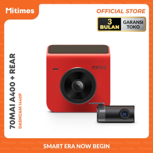 70mai Dash Cam A400S Car Recorder 1440P Car DVR Dual Channel Front Bac - Red Camera Only Murah