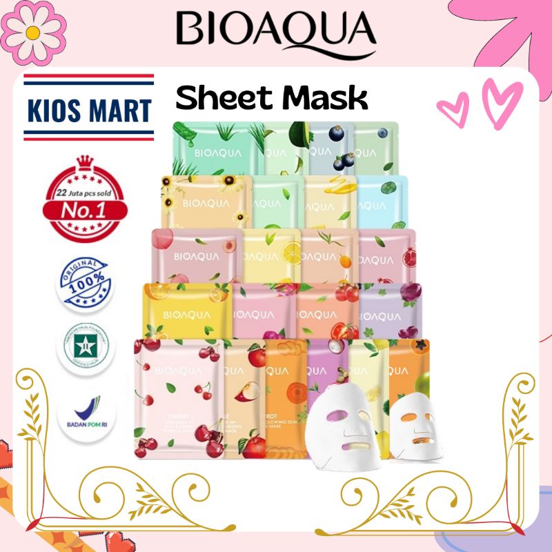 Bioaqua Sheet Mask Hydrating Essence Face Mask Brightening Moisturizing Skin Care Anti Aging Masker Wajah | Lip Mask | Eye Mask