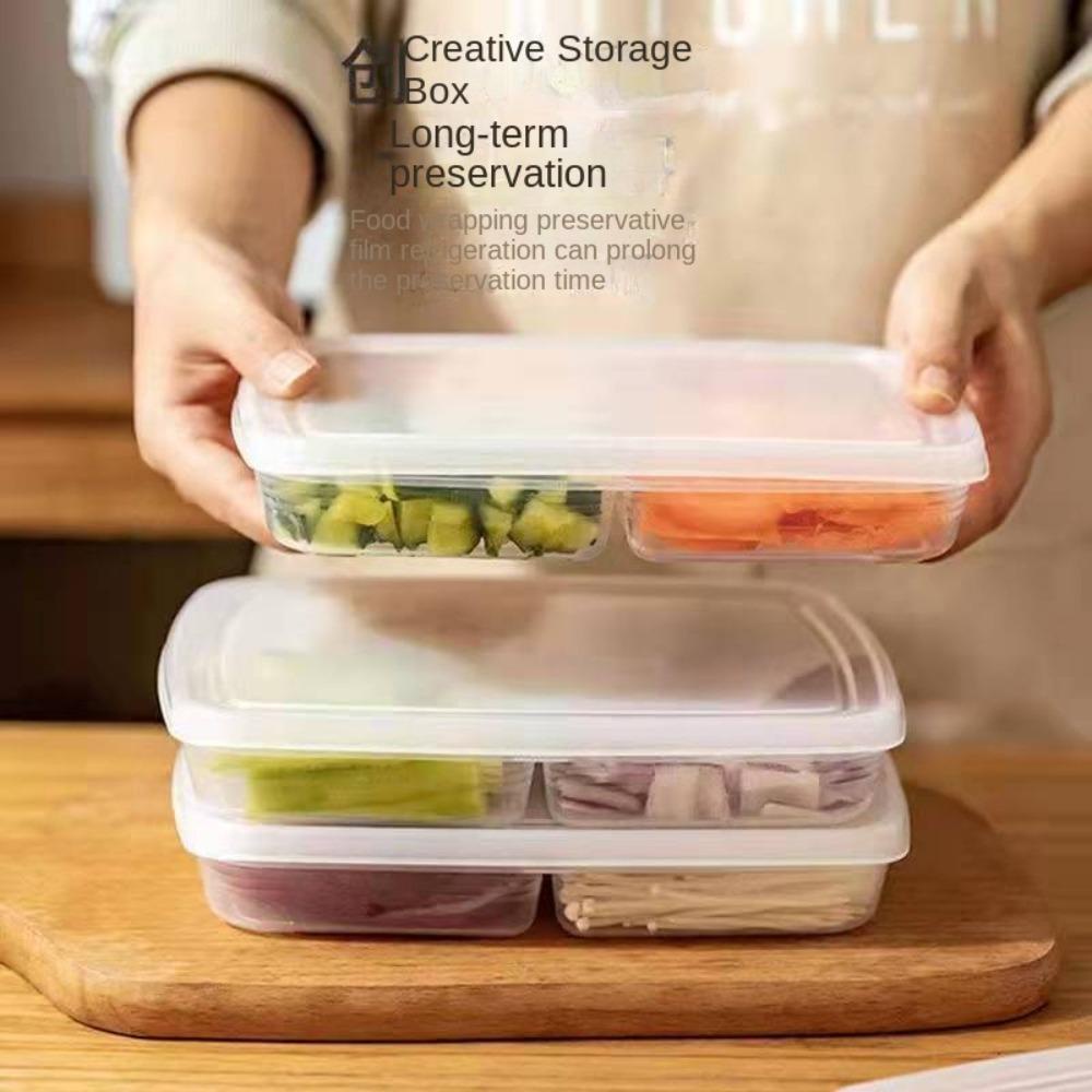 Solighter Food Preparation Storage Box 4kisi Sayuran Buah Kotak Dapur Gadget Piring Kulkas Freezer Organizer