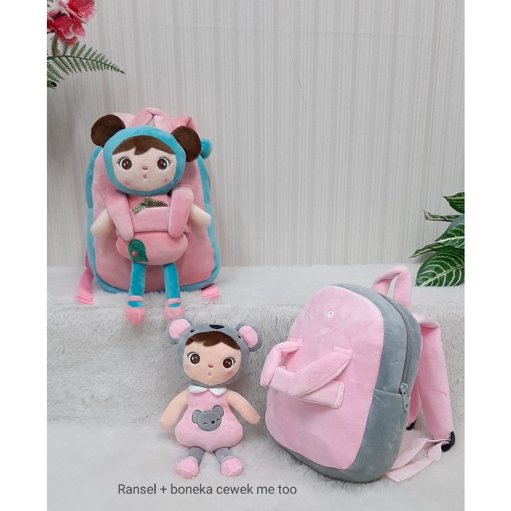 Tas Ransel Cewek Metoo (Boneka Bisa Dilepas/Ransel Anak Perempuan/Kado Tas Anak Paud/Tas Karakter