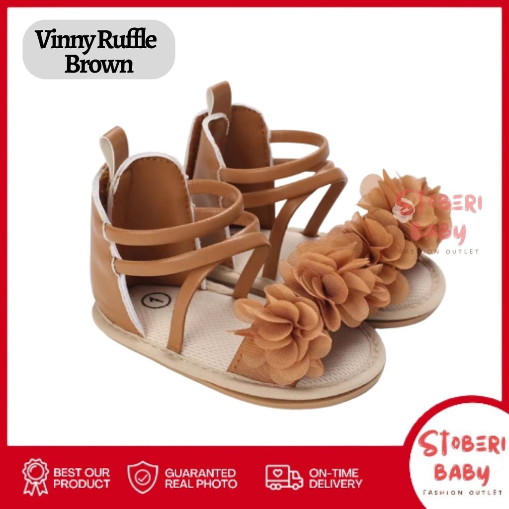 PUNCAK 3.3 stoberi baby - PREWALKER Sepatu Anak Bayi Baby Shoes Sandal Casual Socks Anti Slip Bahan Import / VINNY RUFFLE