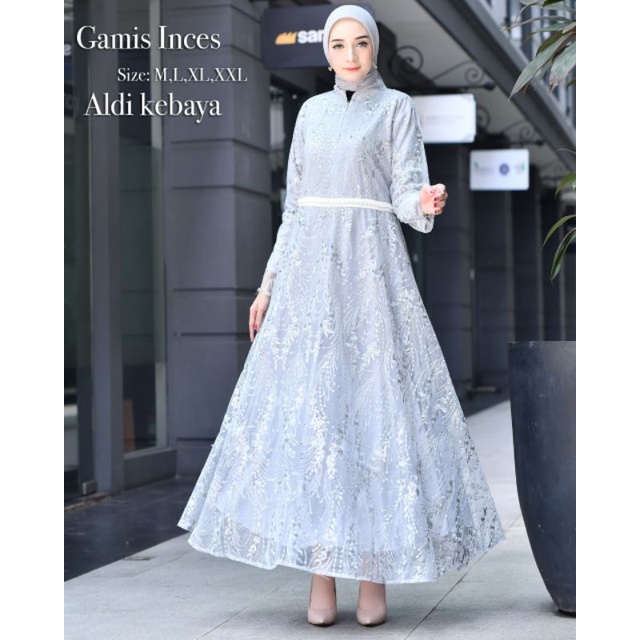 GAMIS INCES // BAHAN TILLE BORDIR KOMBINASI PAYET // By Aldi