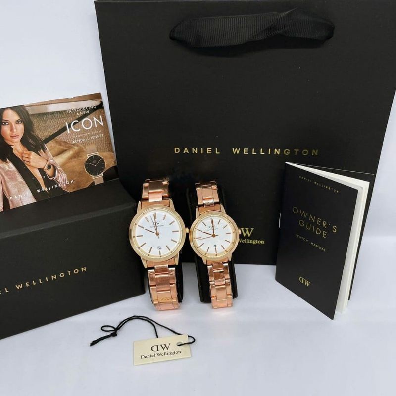 Jam Tangan DW Coupel Sepasang Terlaris Daniel Wellington Formal Pria dan Wanita Stainliss Steel