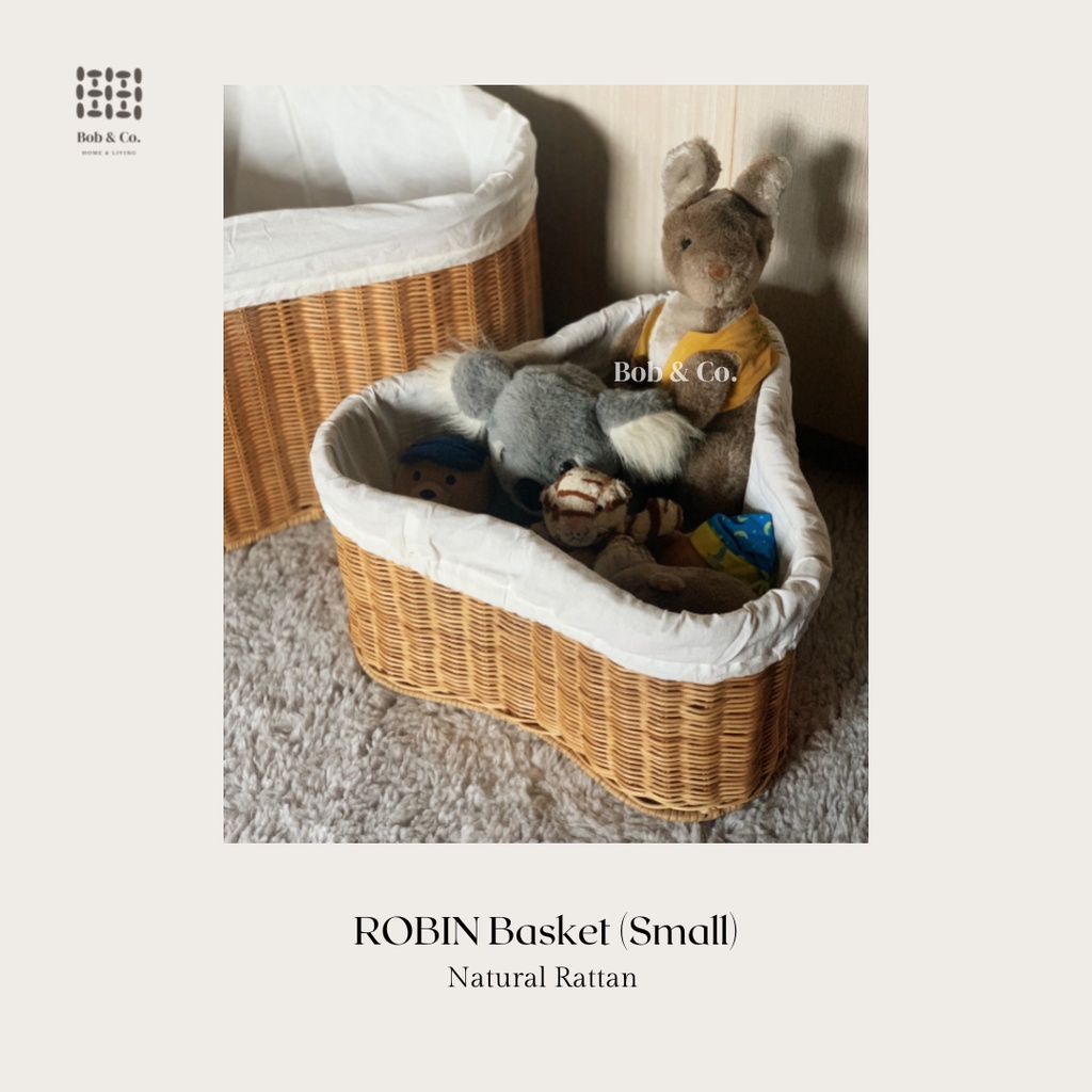 Keranjang Rotan Storage Mainan / Rattan Toy Basket - ROBIN Small