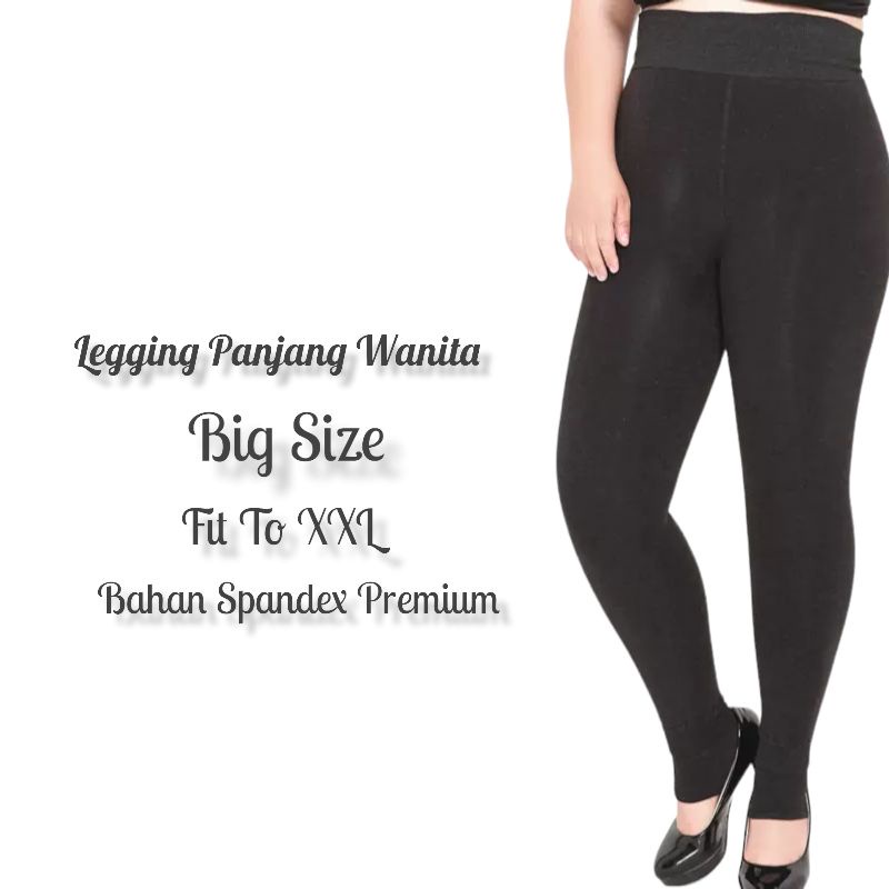 Legging Panjang Wanita Jumbo Bahan Spandex Premium