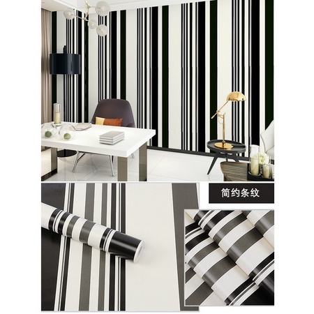 Wallpaper Sticker Motif Salur Hitam Moca 8M